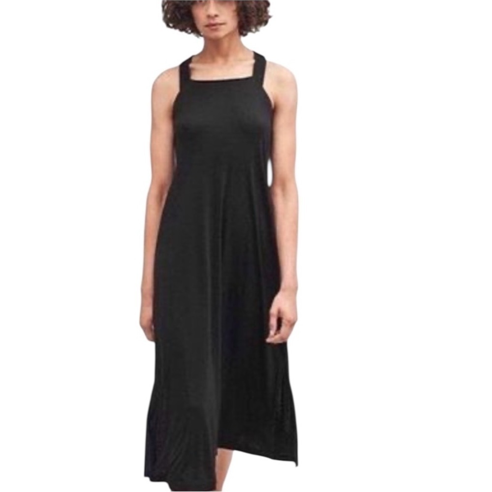 Massimo Dutti Wide Strap Racer Back Smock Dress. Weathered Black Size S. #1001